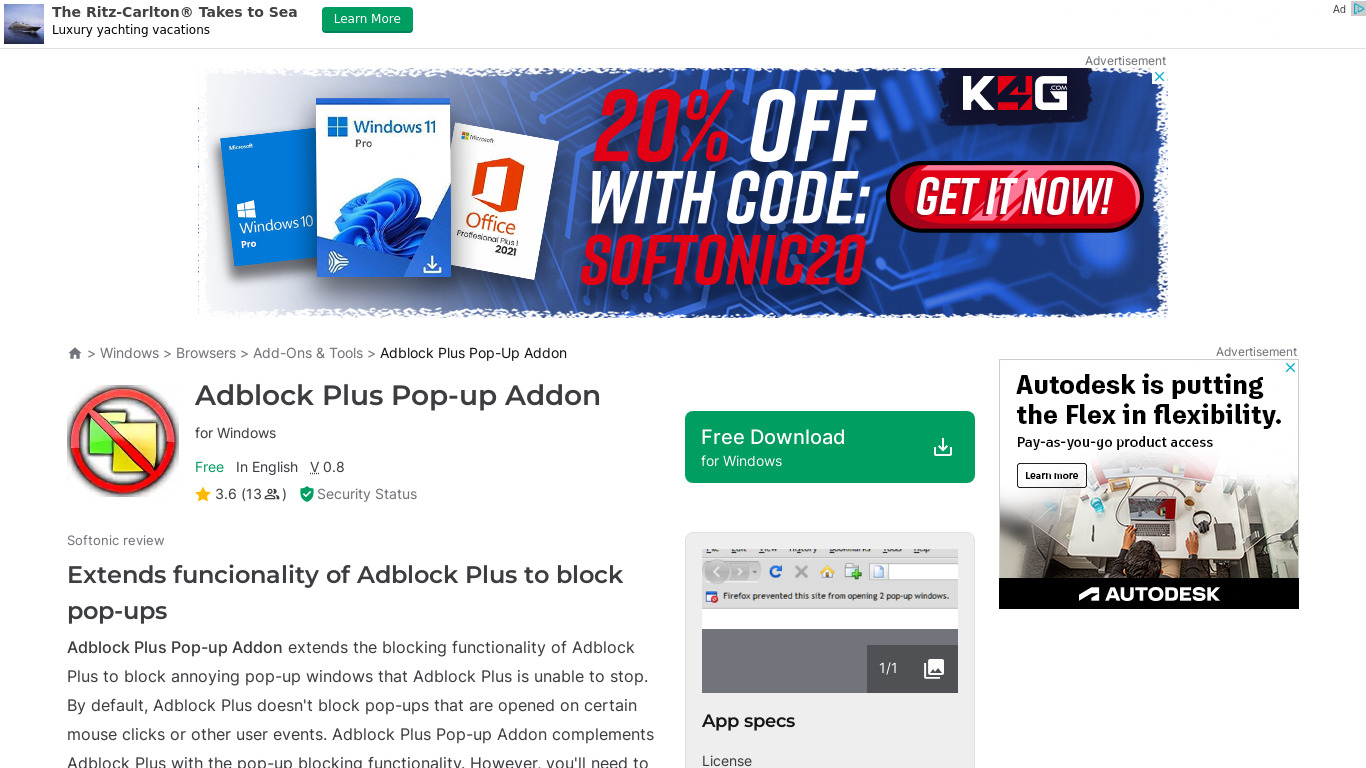 Adblock Plus Pop-up Addon Landing page
