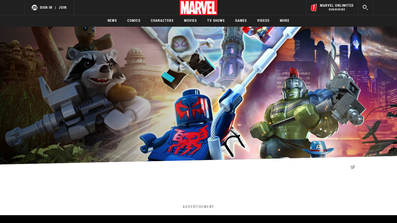 Lego Marvel Super Heroes 2 Landing page