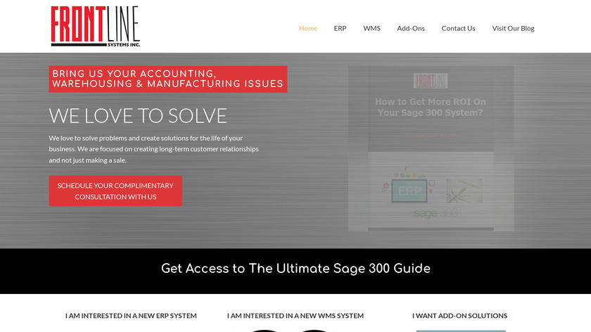 Front Line Systems Landing Page