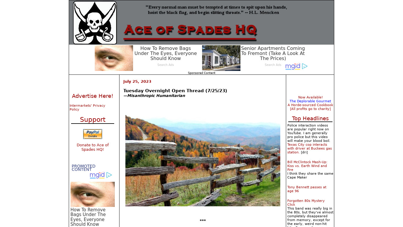 Ace of Spades Landing page