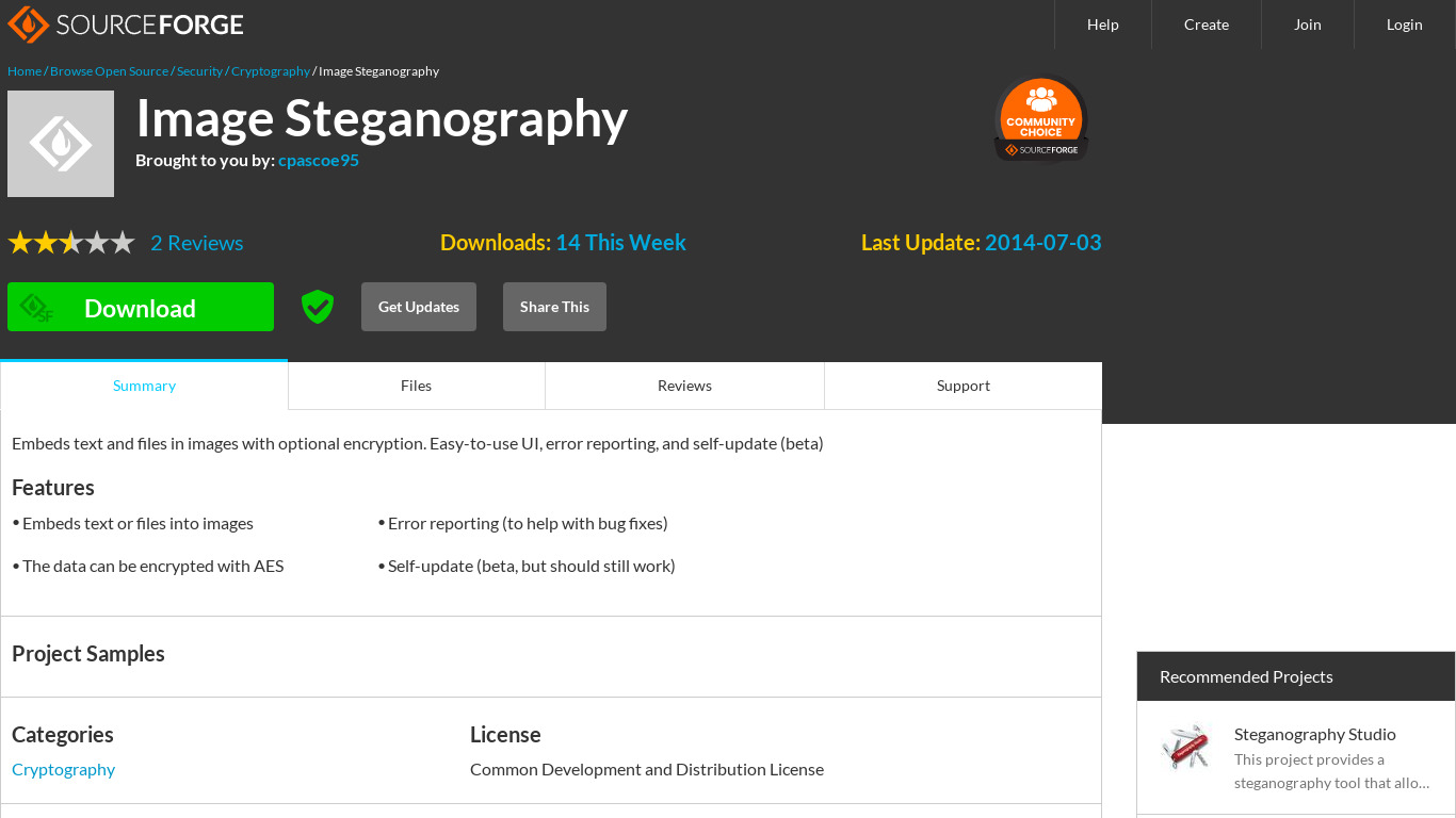 Image Steganography Landing page