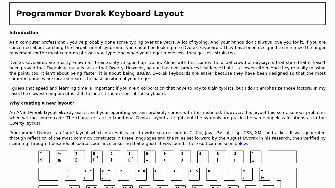Programmer Dvorak Landing page