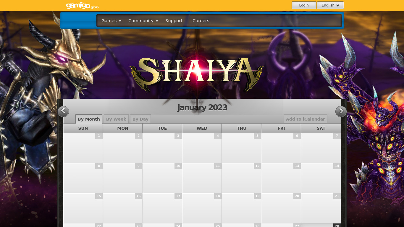 Shaiya Landing page