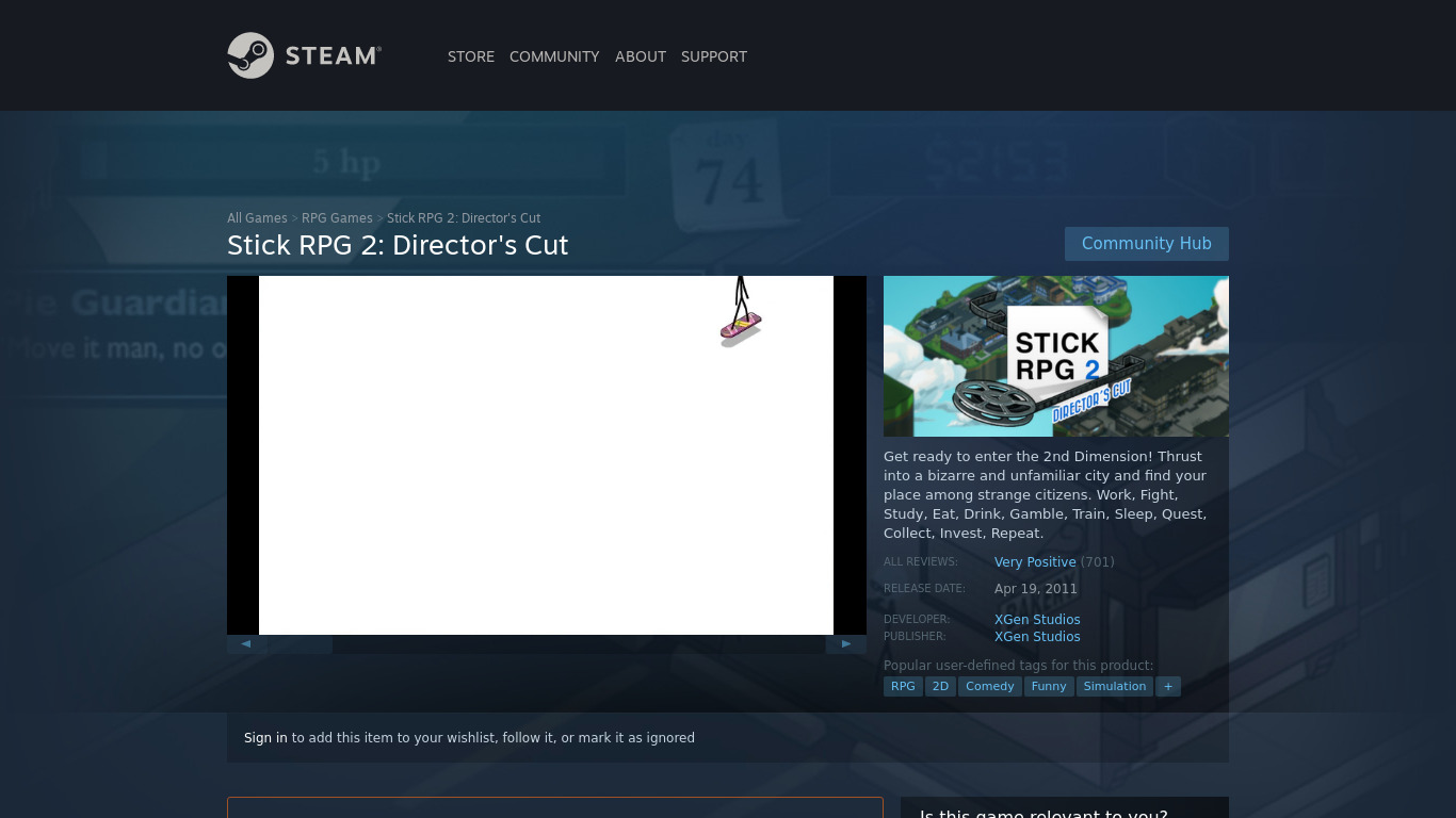 Stick RPG 2: Director’s Cut Landing page