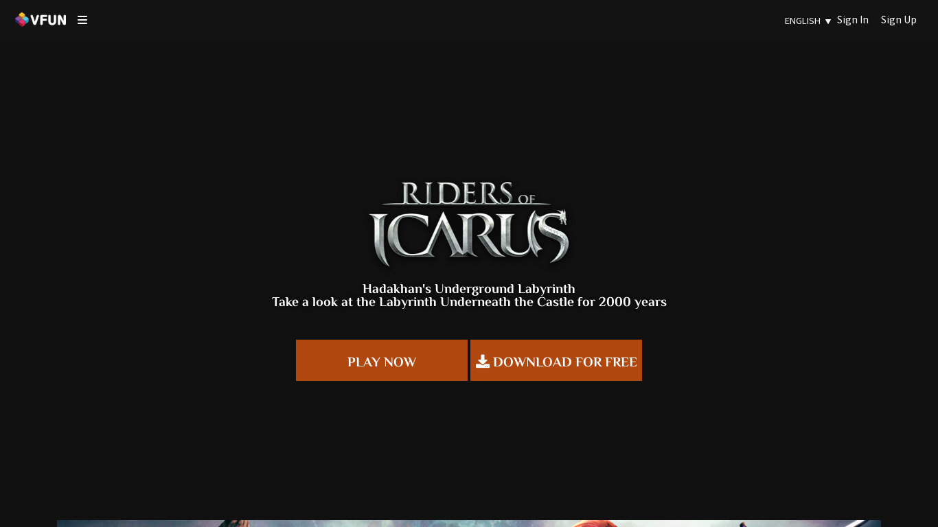 Riders of Icarus Landing page