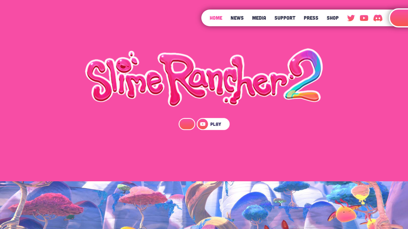 Slime Rancher Landing page