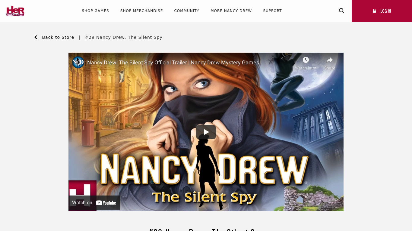 Nancy Drew: The Silent Spy Landing page