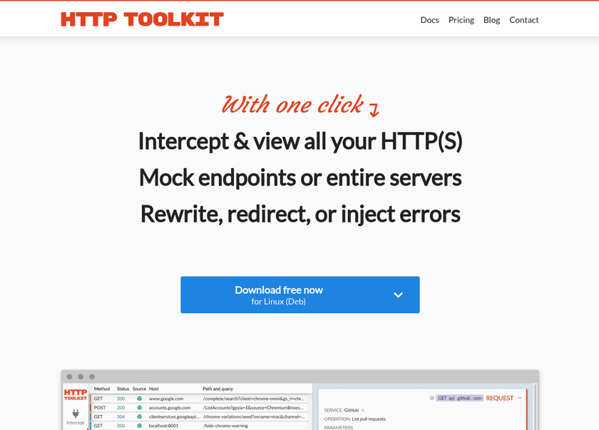 HTTP Toolkit Landing Page