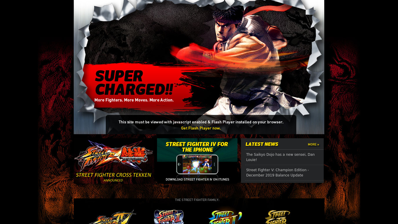 Super Street Fighter 4 Landing page