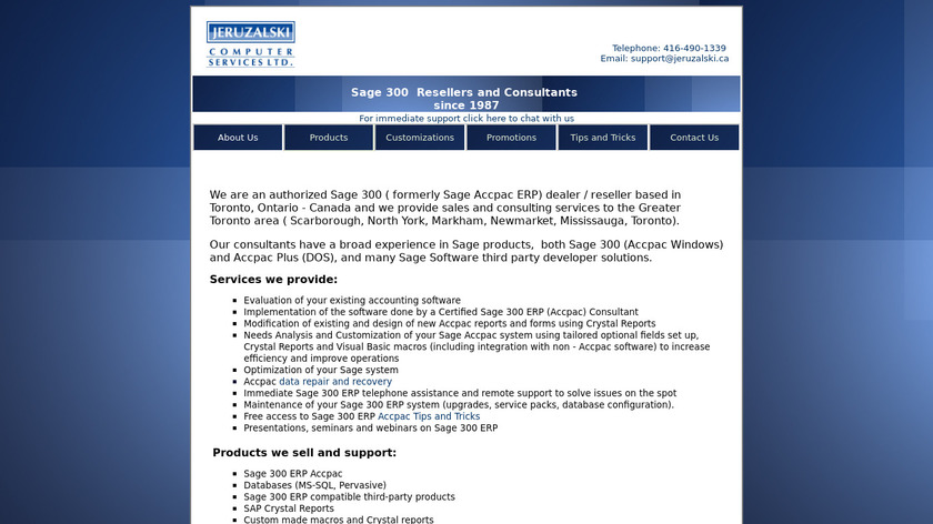 Jeruzalski Computer Services Ltd. Landing Page