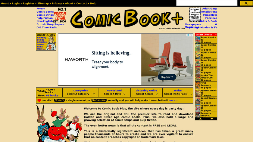 Comics Plus Landing Page
