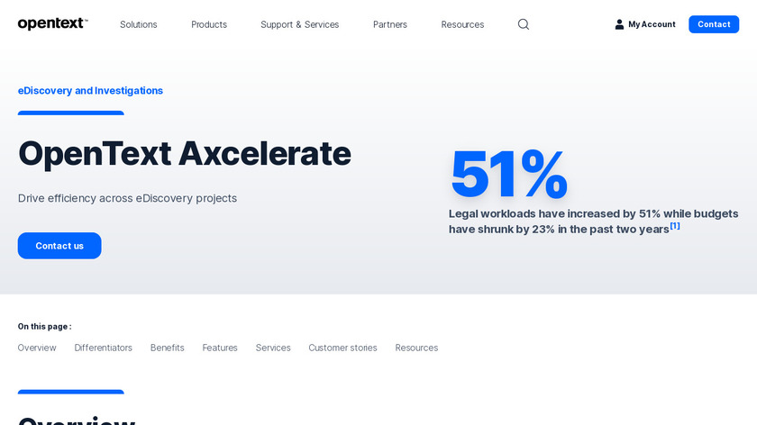 OpenText Axcelerate Landing Page