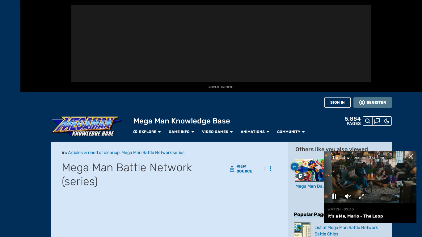 Mega Man Battle Network (Series) Landing page