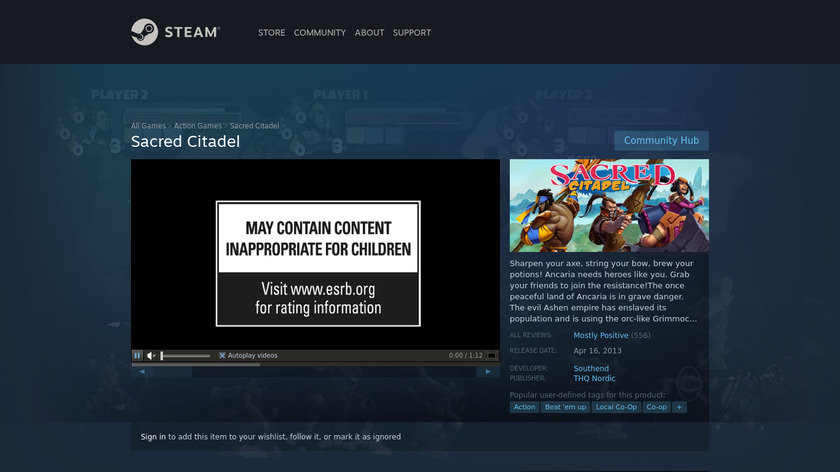 Sacred Citadel Landing Page