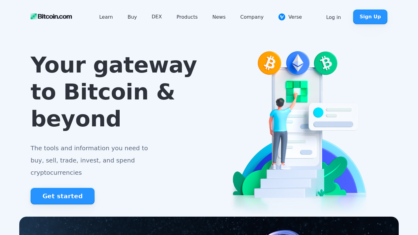 Bitcoin.com Landing page