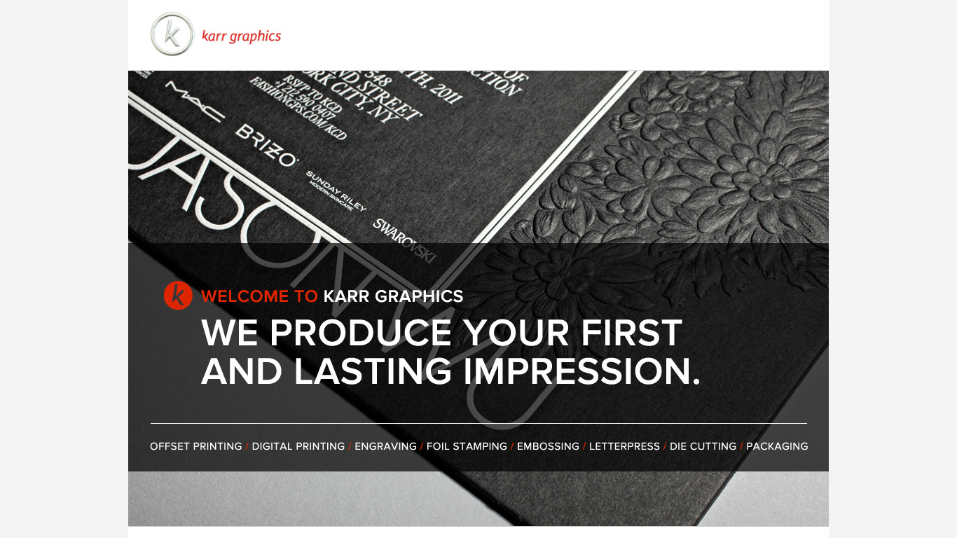 Carr Graphics Landing page