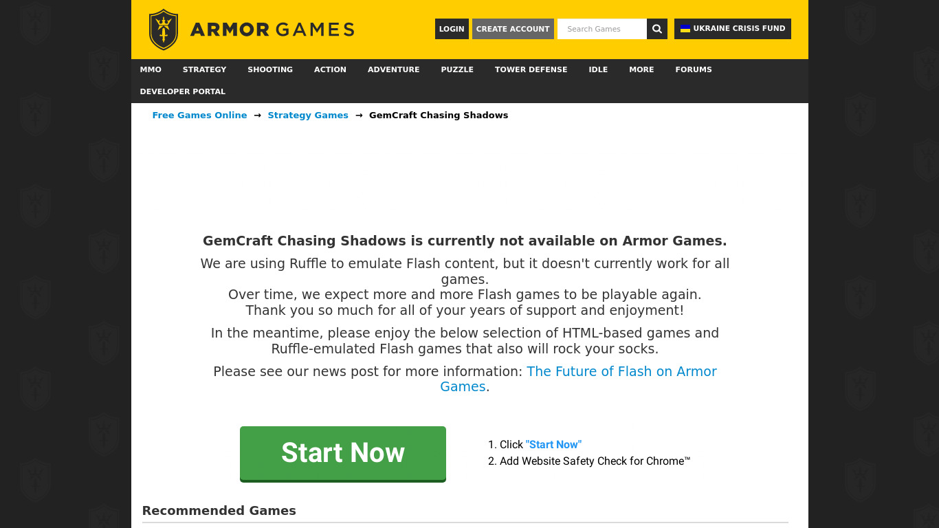 GemCraft: Chasing Shadows Landing page