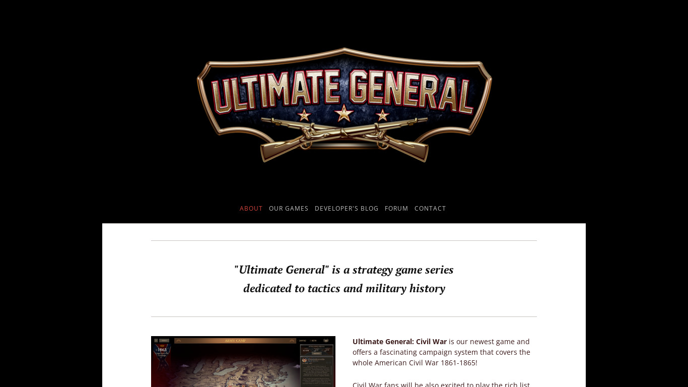 Ultimate General: Gettysburg Landing page