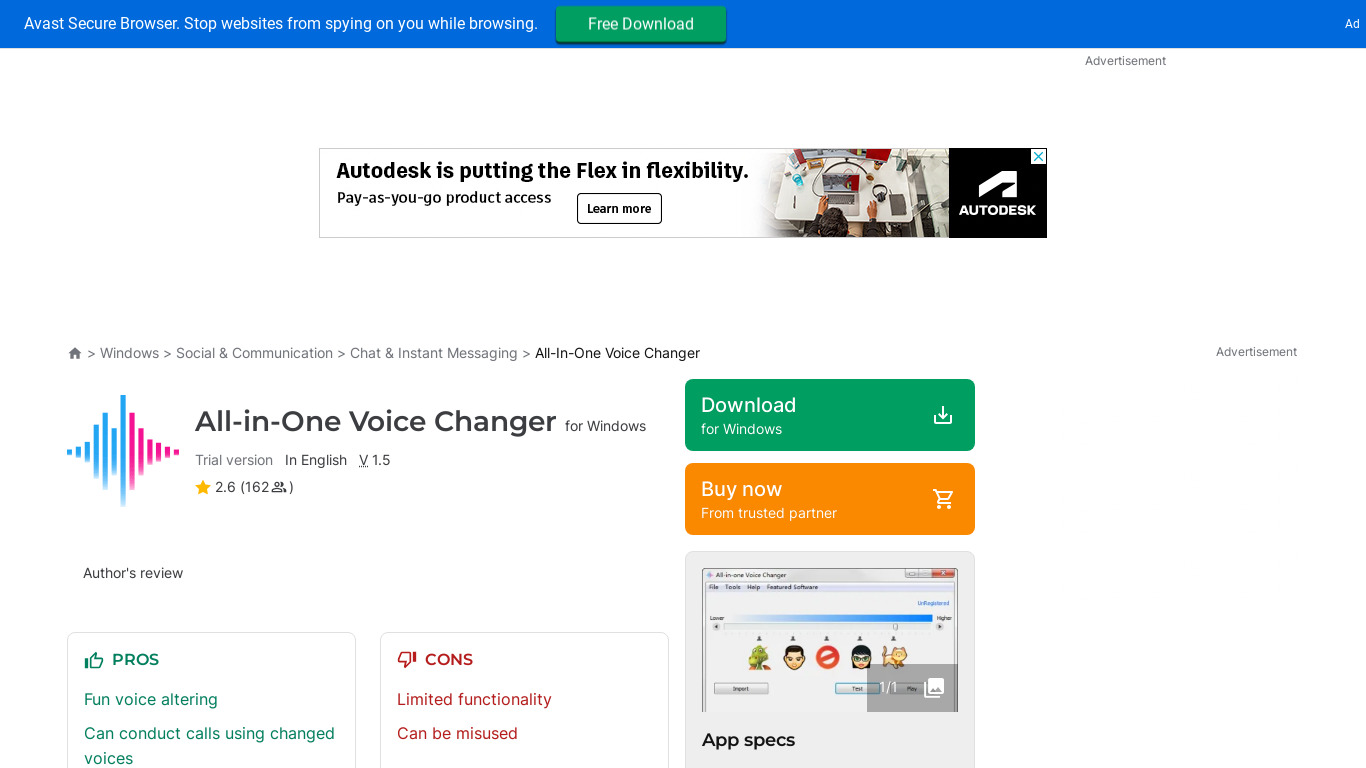 All-in-One Voice Changer Landing page
