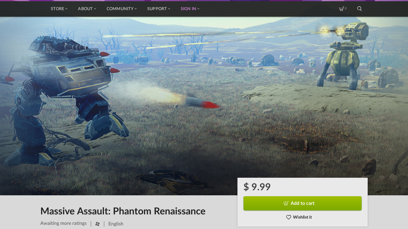 Massive Assault: Phantom Renaissance Landing page
