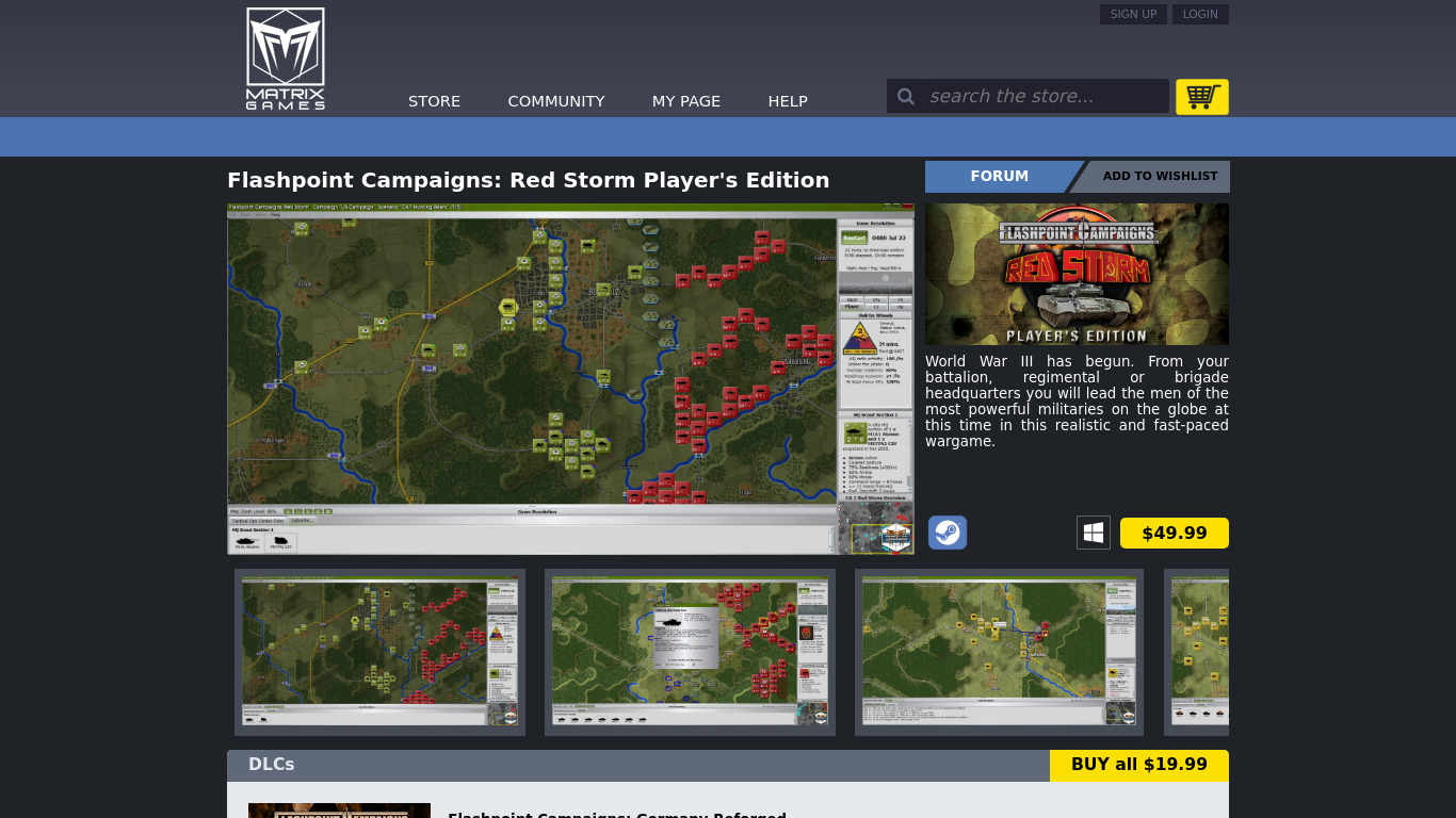 Flashpoint Campaigns: Red Storm Landing page
