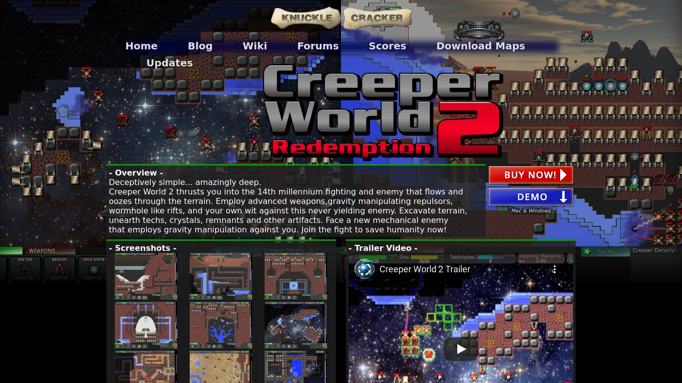 Creeper World 2: Redemption Landing page