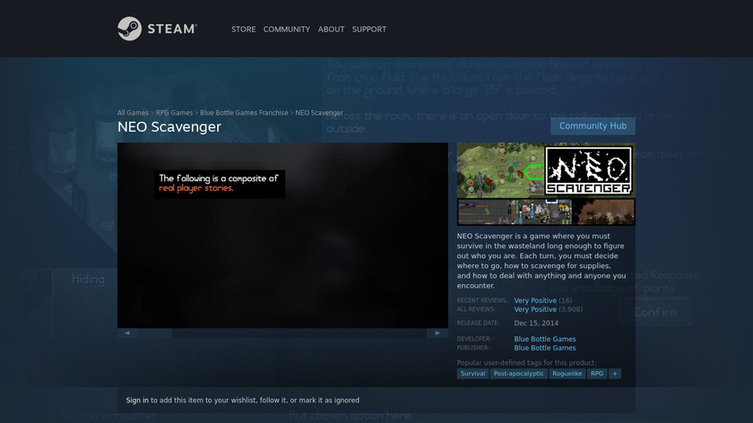 Neo Scavenger Landing Page