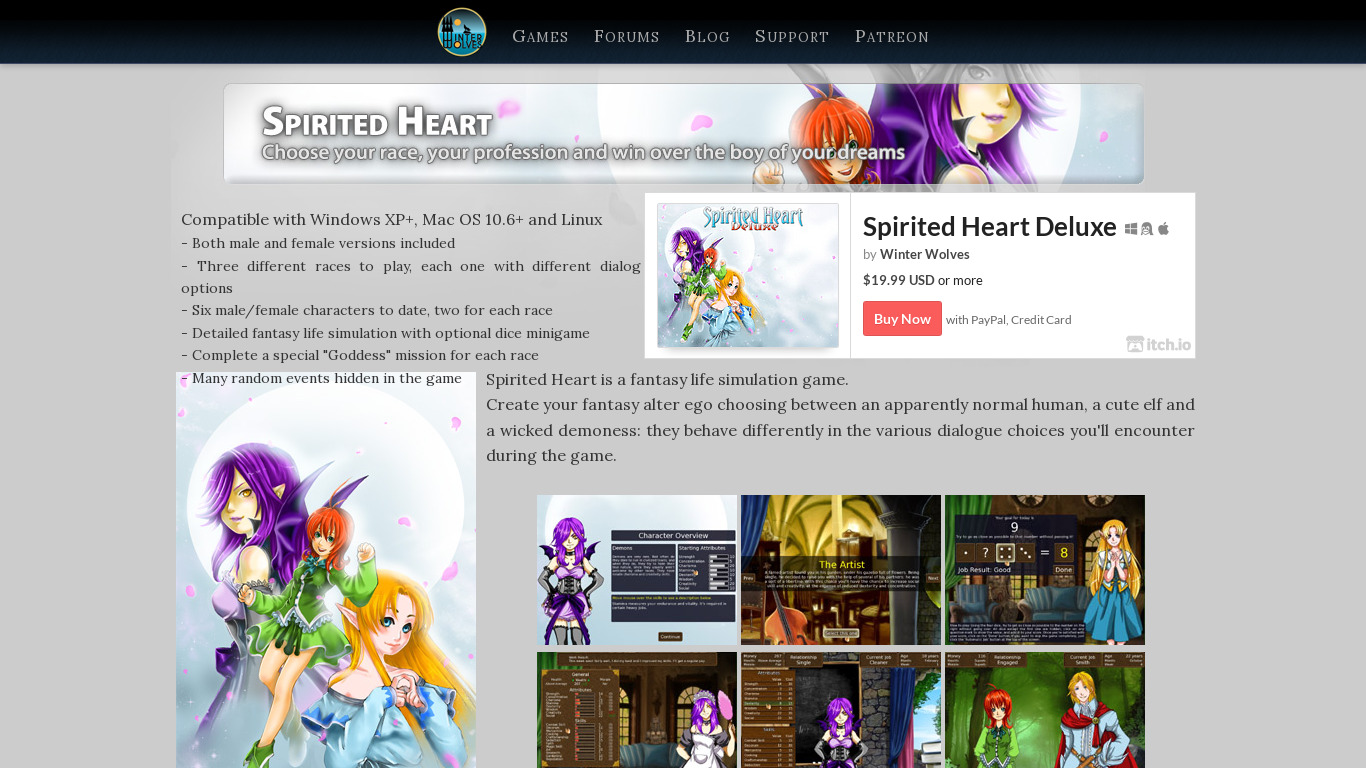 Spirited Heart Landing page