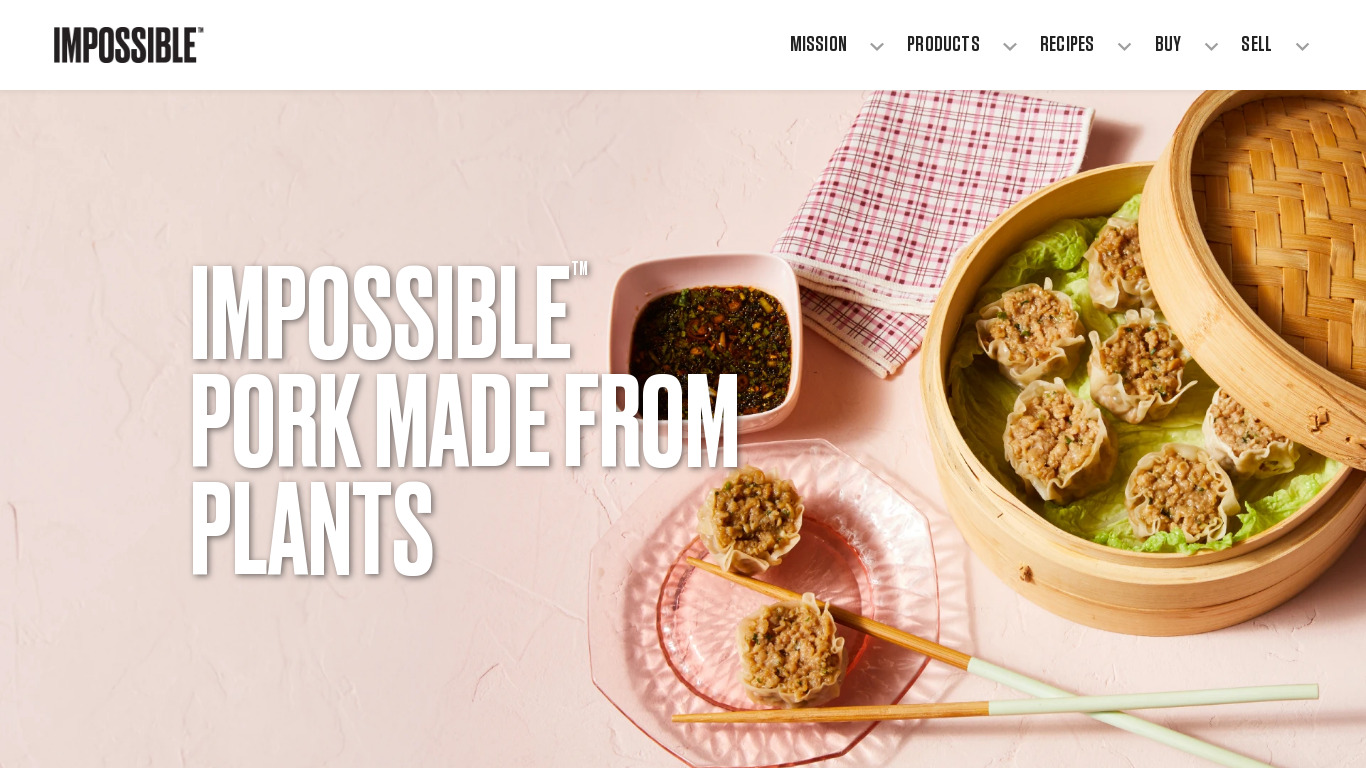 Impossible Pork Landing page