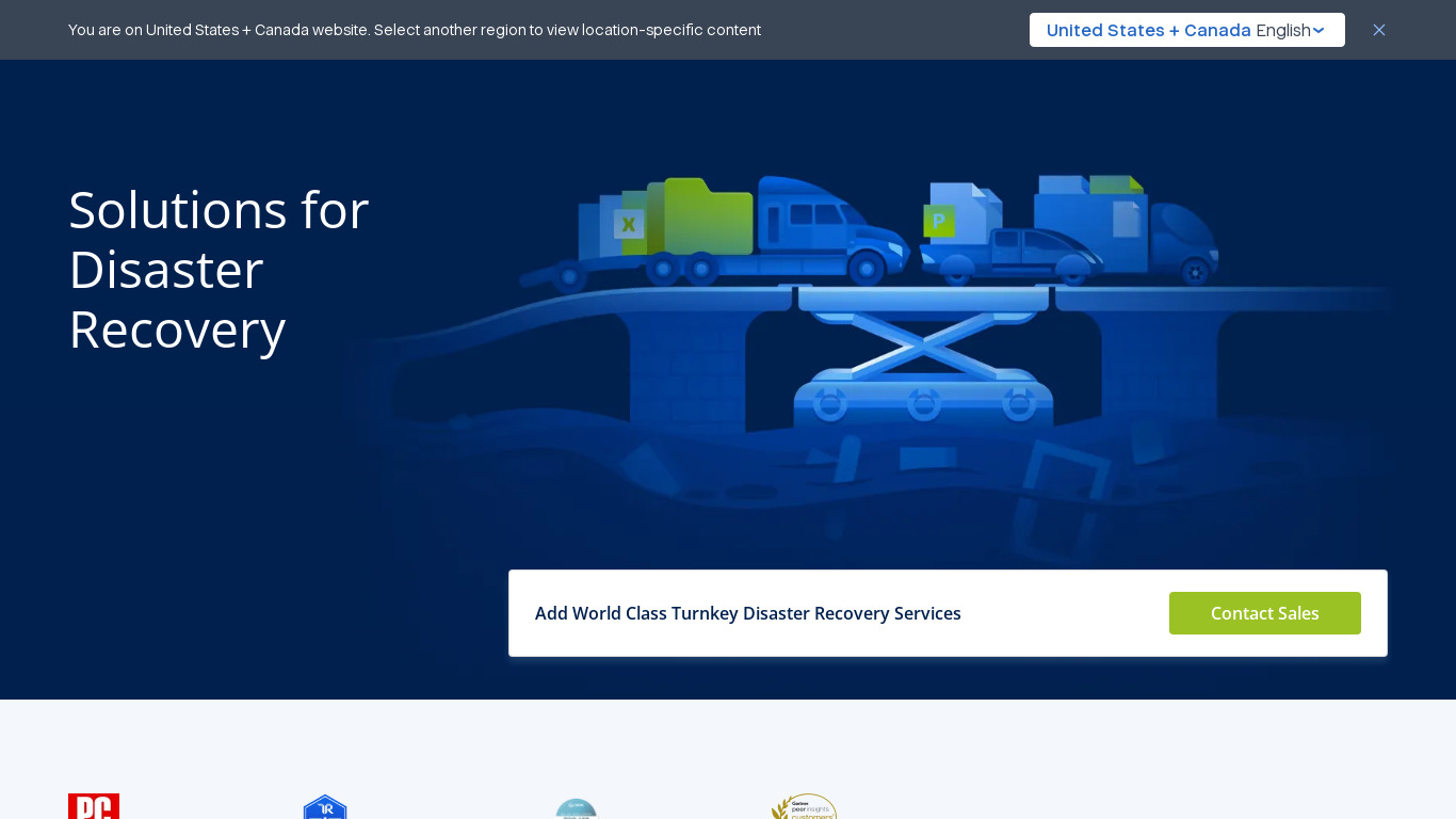 Acronis Disaster Recovery Landing page