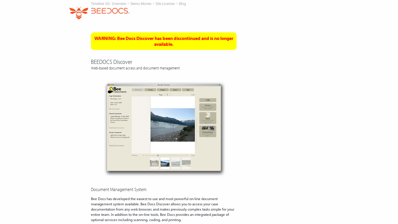 Bee Docs Discover Landing page