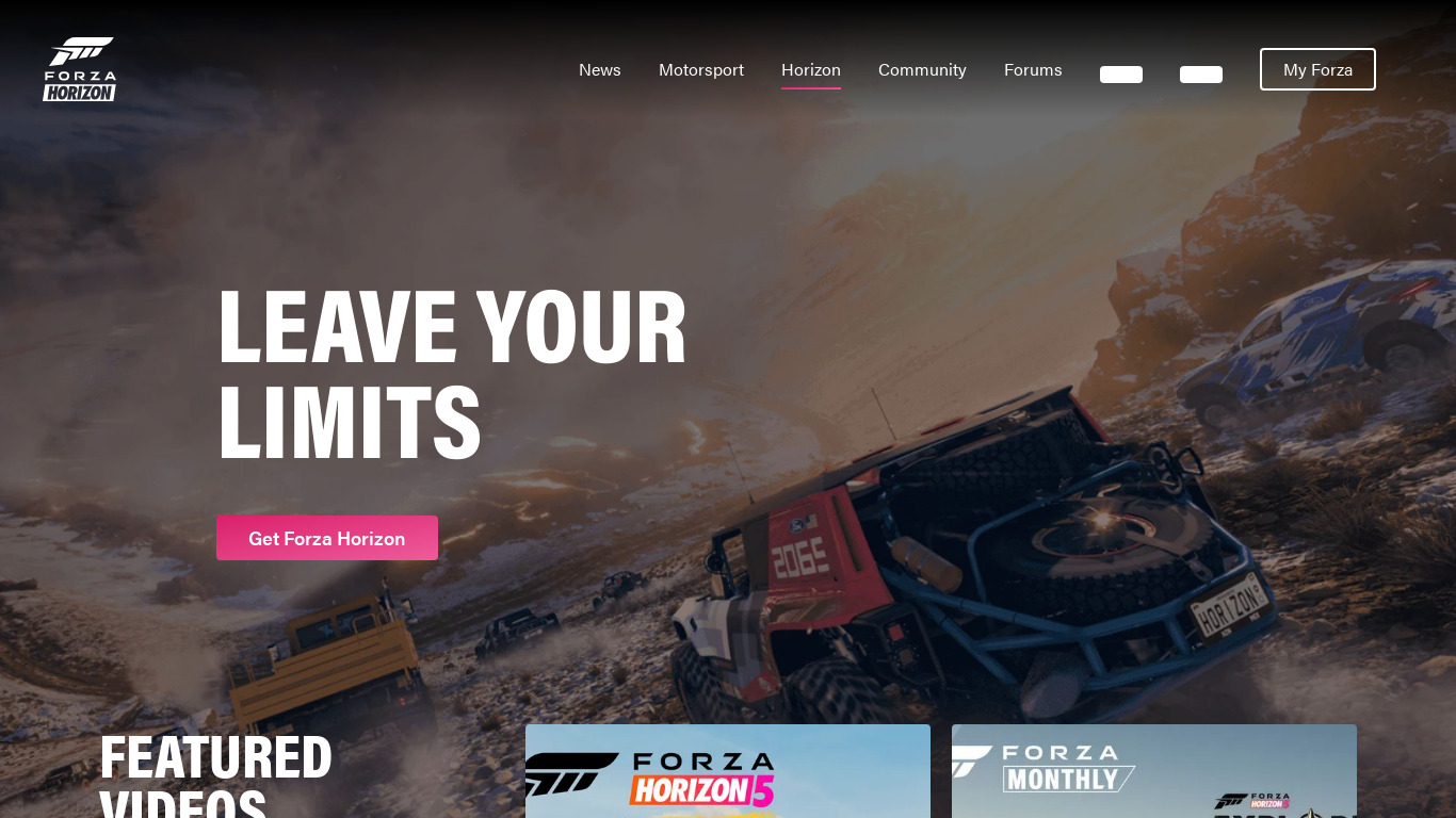 Forza Horizon 2 Landing page