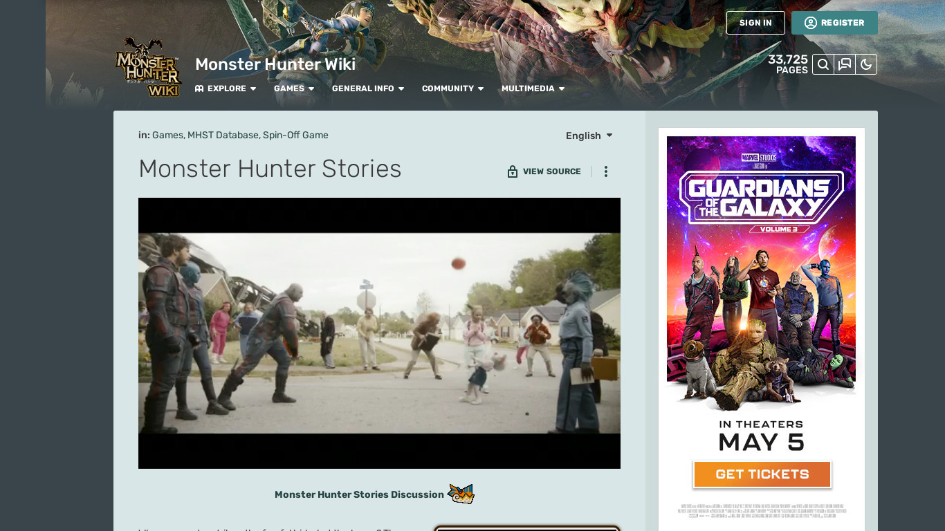 Monster Hunter Stories Landing page