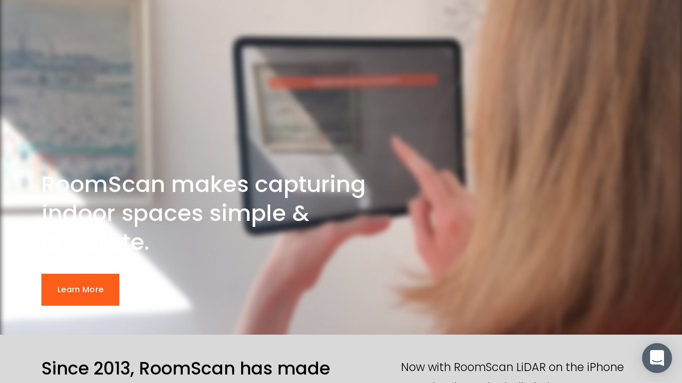 RoomScan Landing page