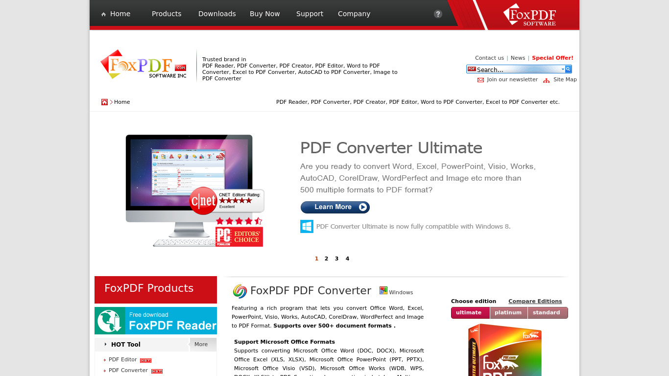 FoxPDF PDF Editor Ultimate Landing page