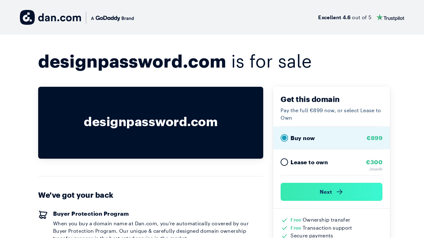 Design Password Landing page