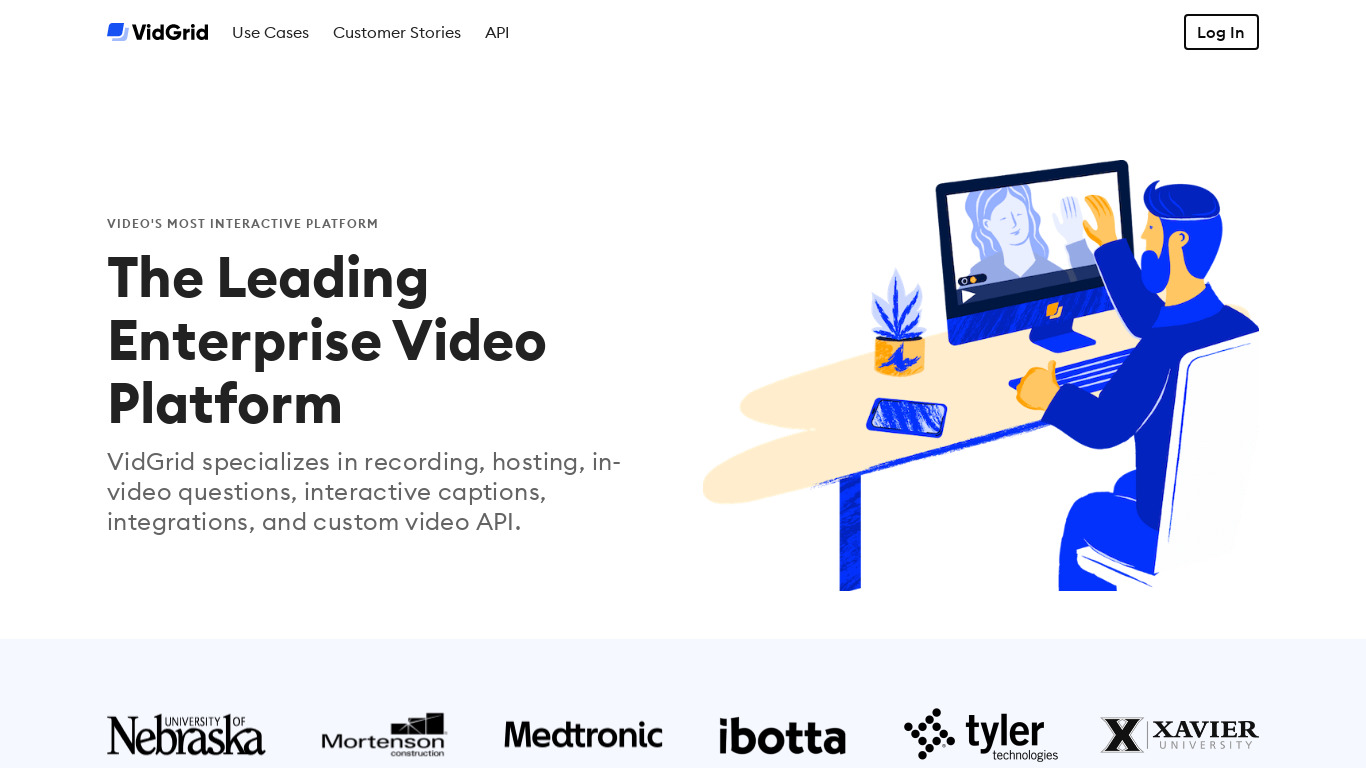 VidGrid Landing page