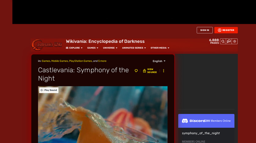 Castlevania: Symphony of the Night Landing Page