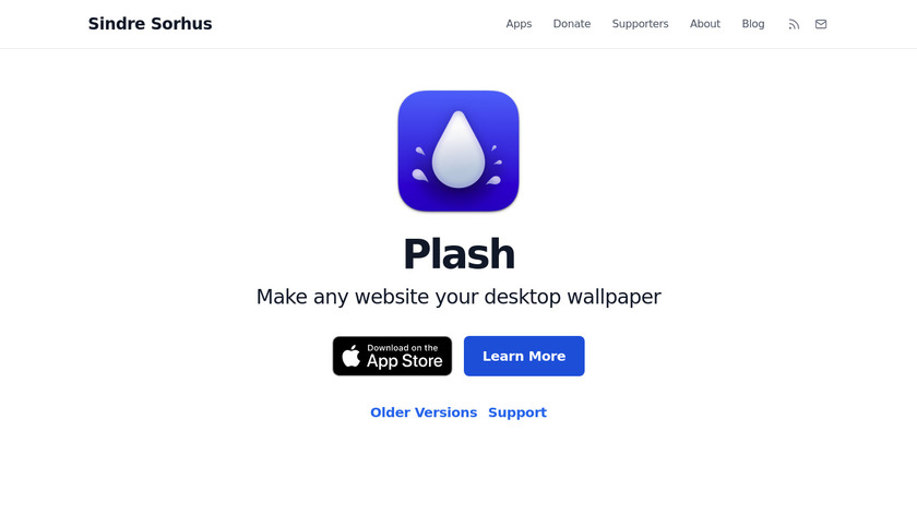 Plash App Landing Page