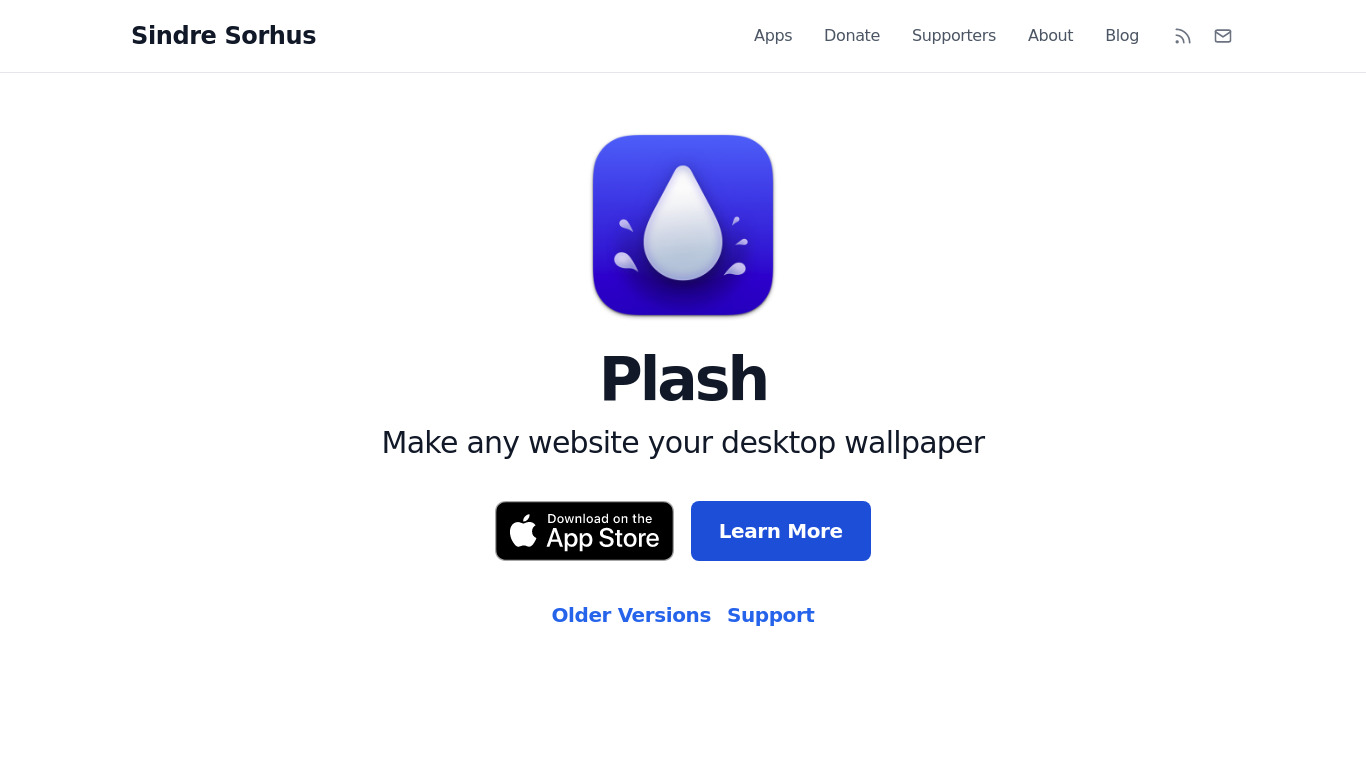 Plash App Landing page