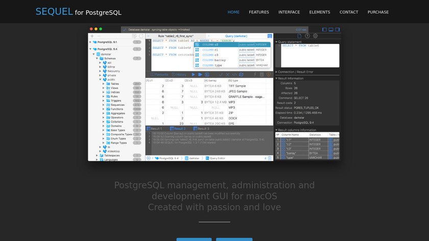 SEQUEL for PostgreSQL Landing Page