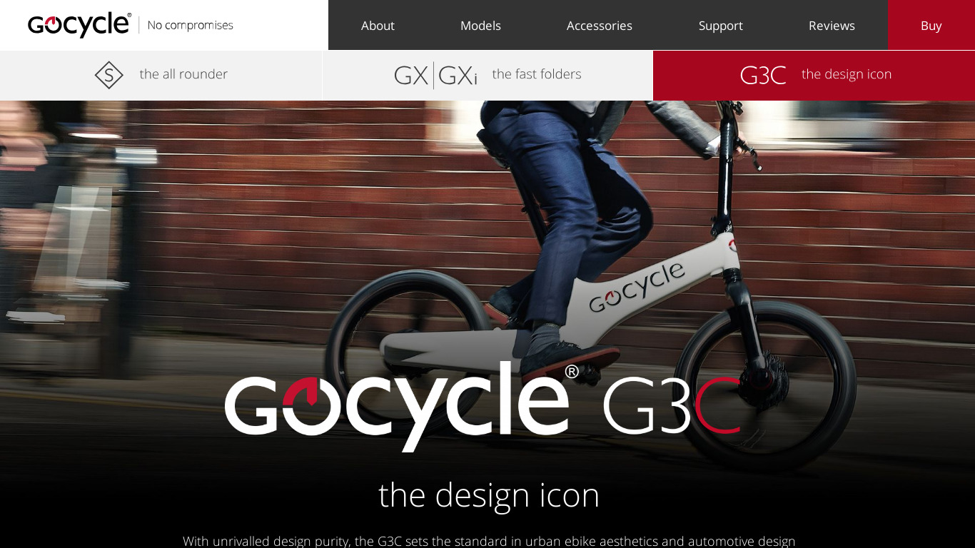 Gocycle G3 Landing page