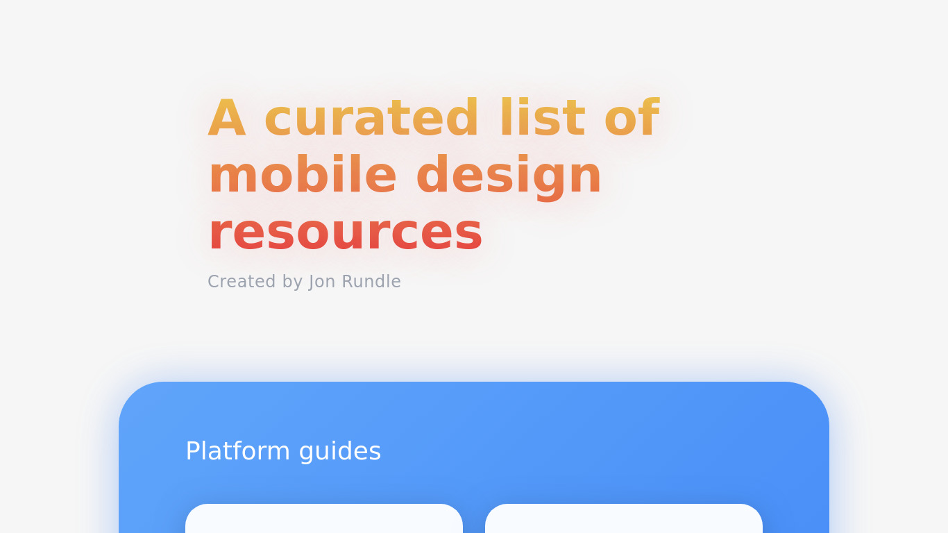 Learn Mobile Design Landing page