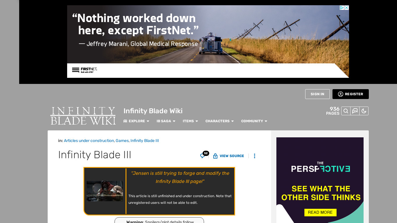 Infinity Blade 3 Landing page