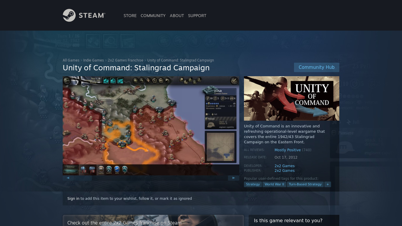 Unity of Command: Stalingrad Campaign Landing page
