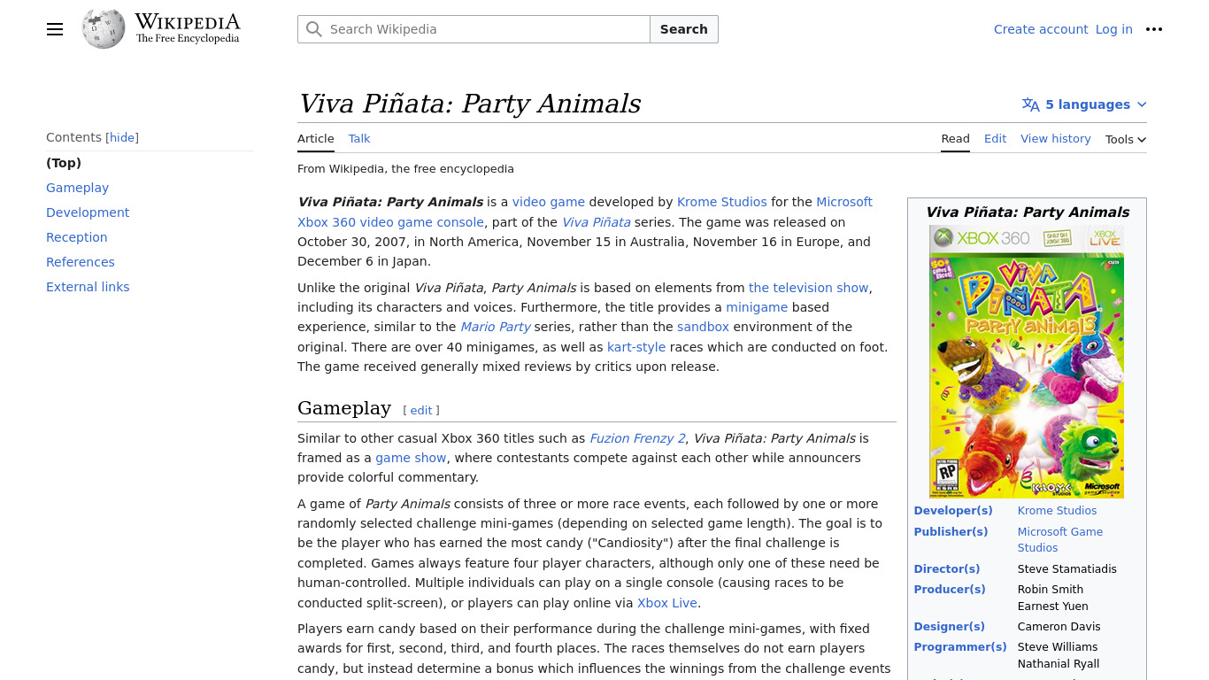 Viva Piñata: Party Animals Landing page