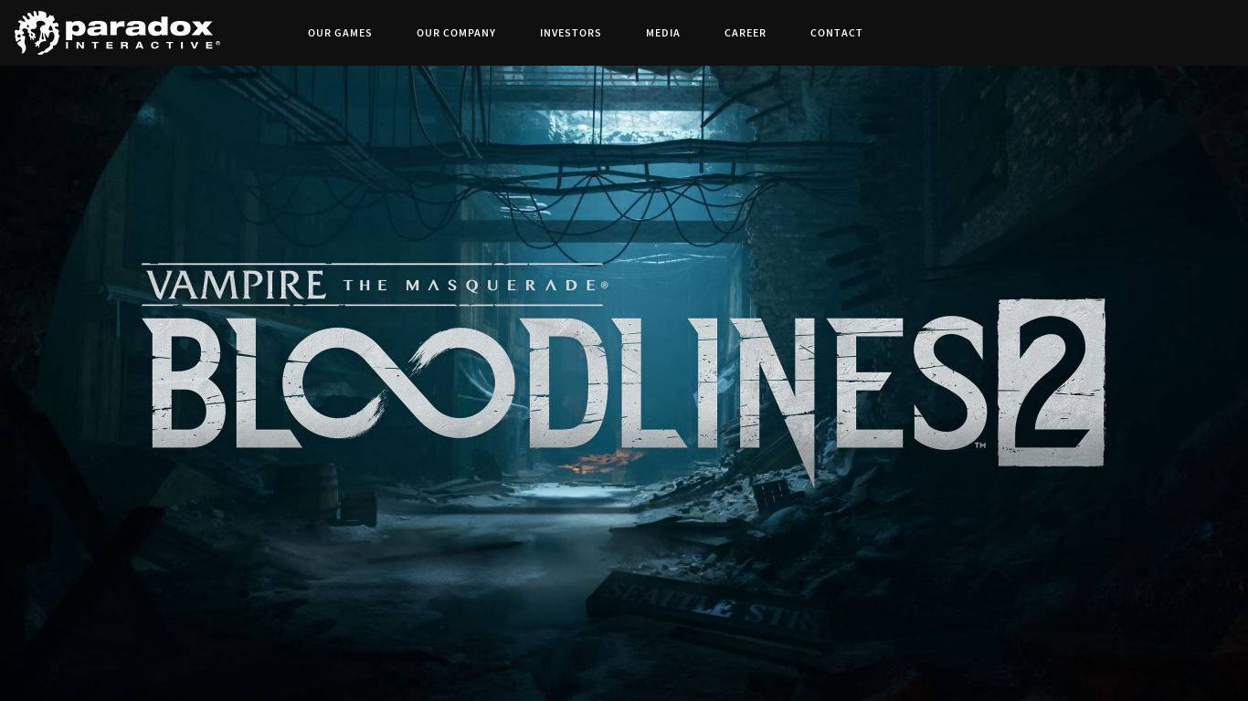 Vampire: The Masquerade Bloodlines Landing page