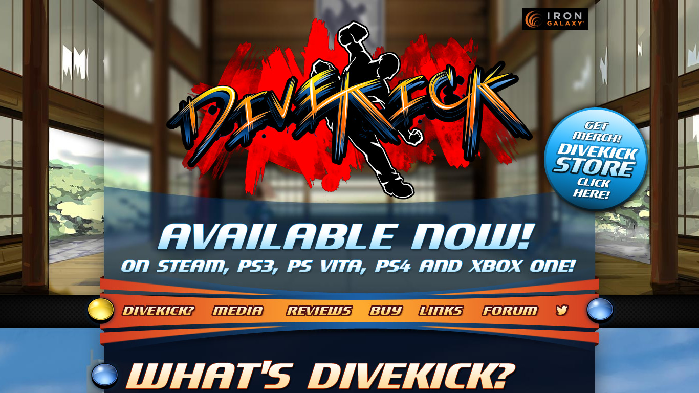DiveKick Landing page