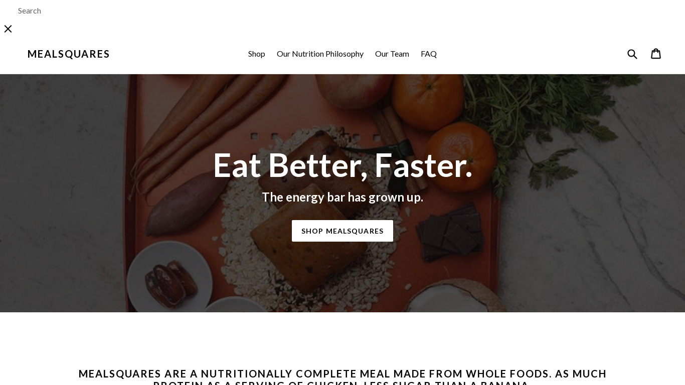 MealSquares Landing page