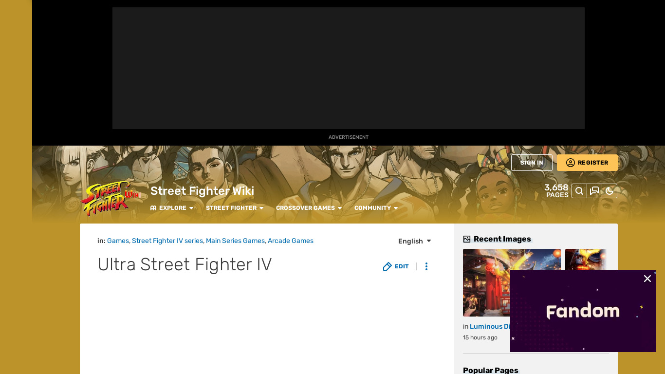 Ultra Street Fighter 4 Landing page